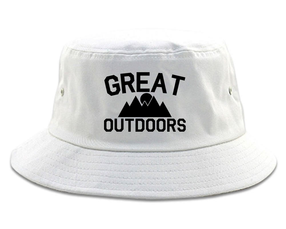 Great Outdoors Camping Mens Snapback Hat White