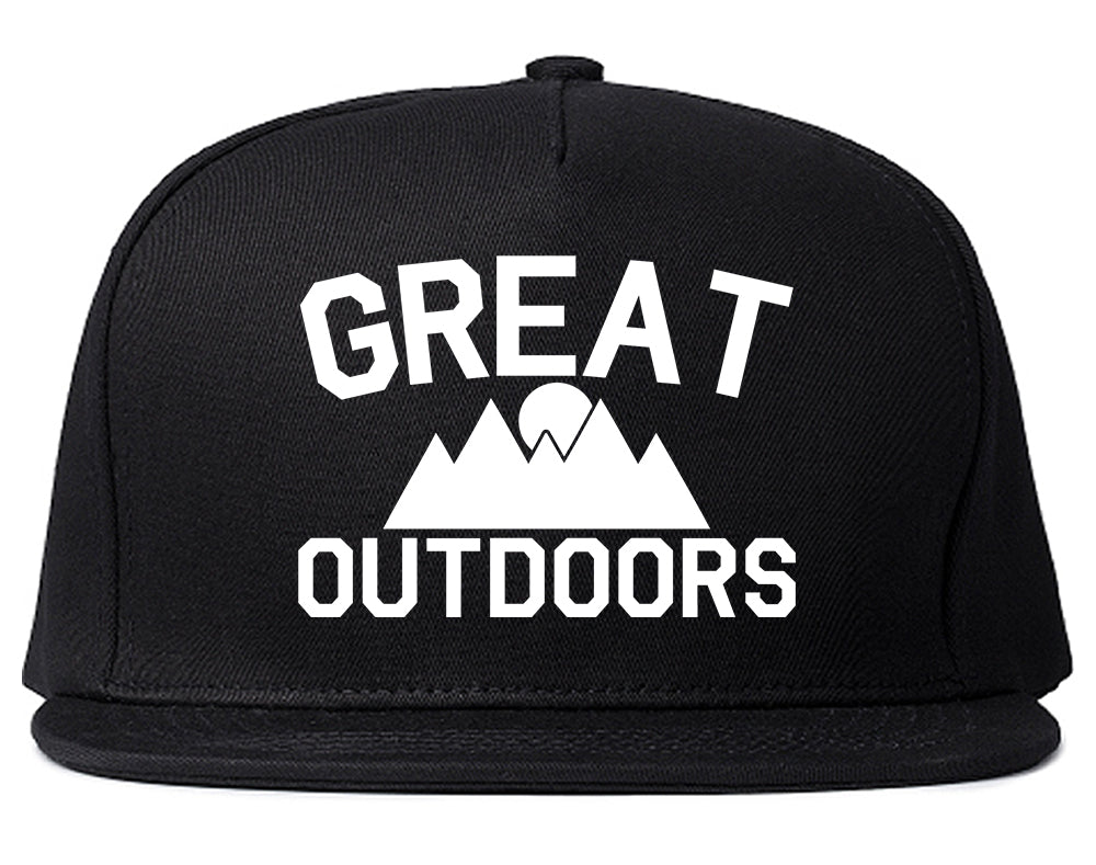 Great Outdoors Camping Mens Snapback Hat Black