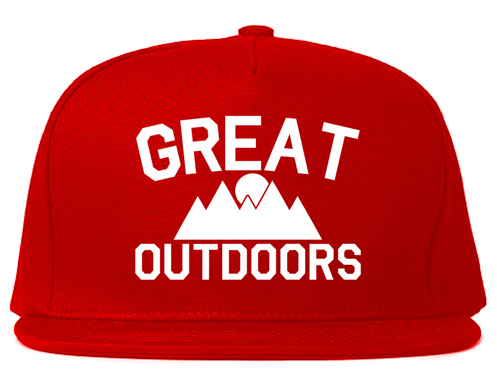 Great Outdoors Camping Mens Snapback Hat Red