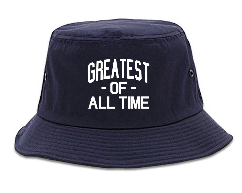 Greatest Of All Time GOAT Mens Bucket Hat Navy Blue