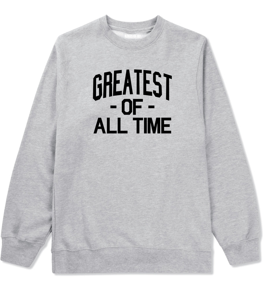 Greatest Of All Time GOAT Mens Crewneck Sweatshirt Grey by Kings Of NY