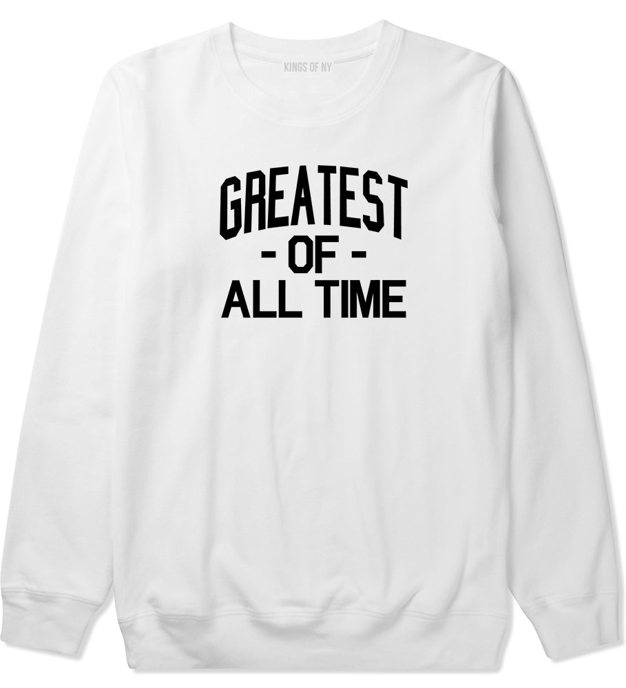 Greatest Of All Time GOAT Mens Crewneck Sweatshirt White by Kings Of NY