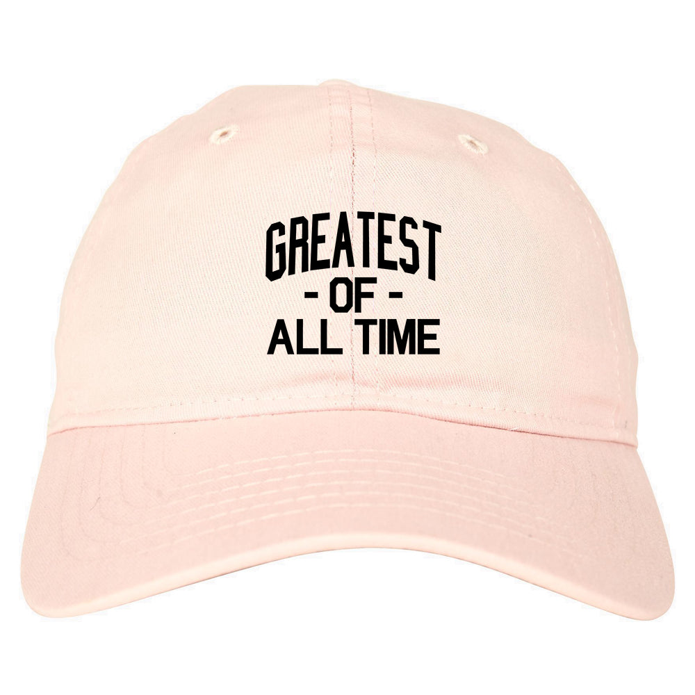 Greatest Of All Time GOAT Mens Dad Hat Baseball Cap Pink