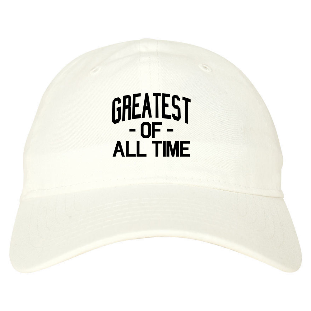 Greatest Of All Time GOAT Mens Dad Hat Baseball Cap White