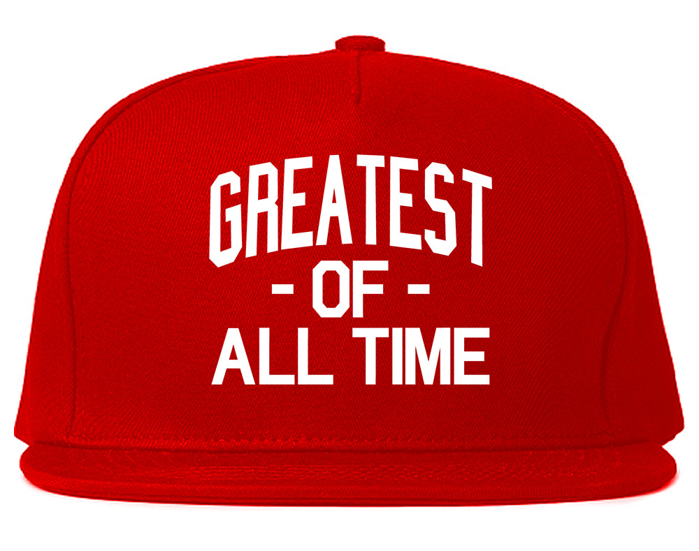 Greatest Of All Time GOAT Mens Snapback Hat Red