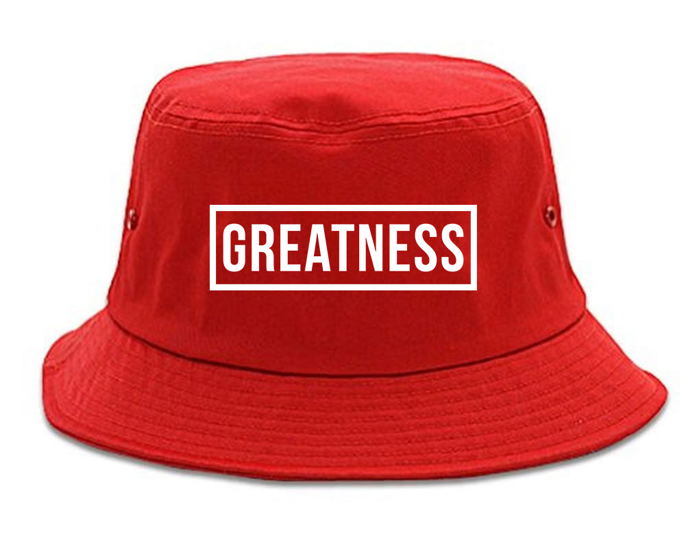 Greatness Box Mens Bucket Hat Red