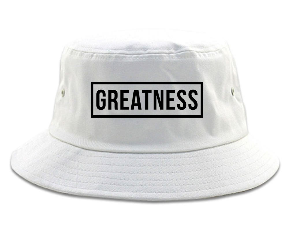 Greatness Box Mens Bucket Hat White
