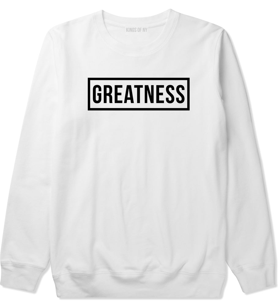 Greatness Box Mens Crewneck Sweatshirt White