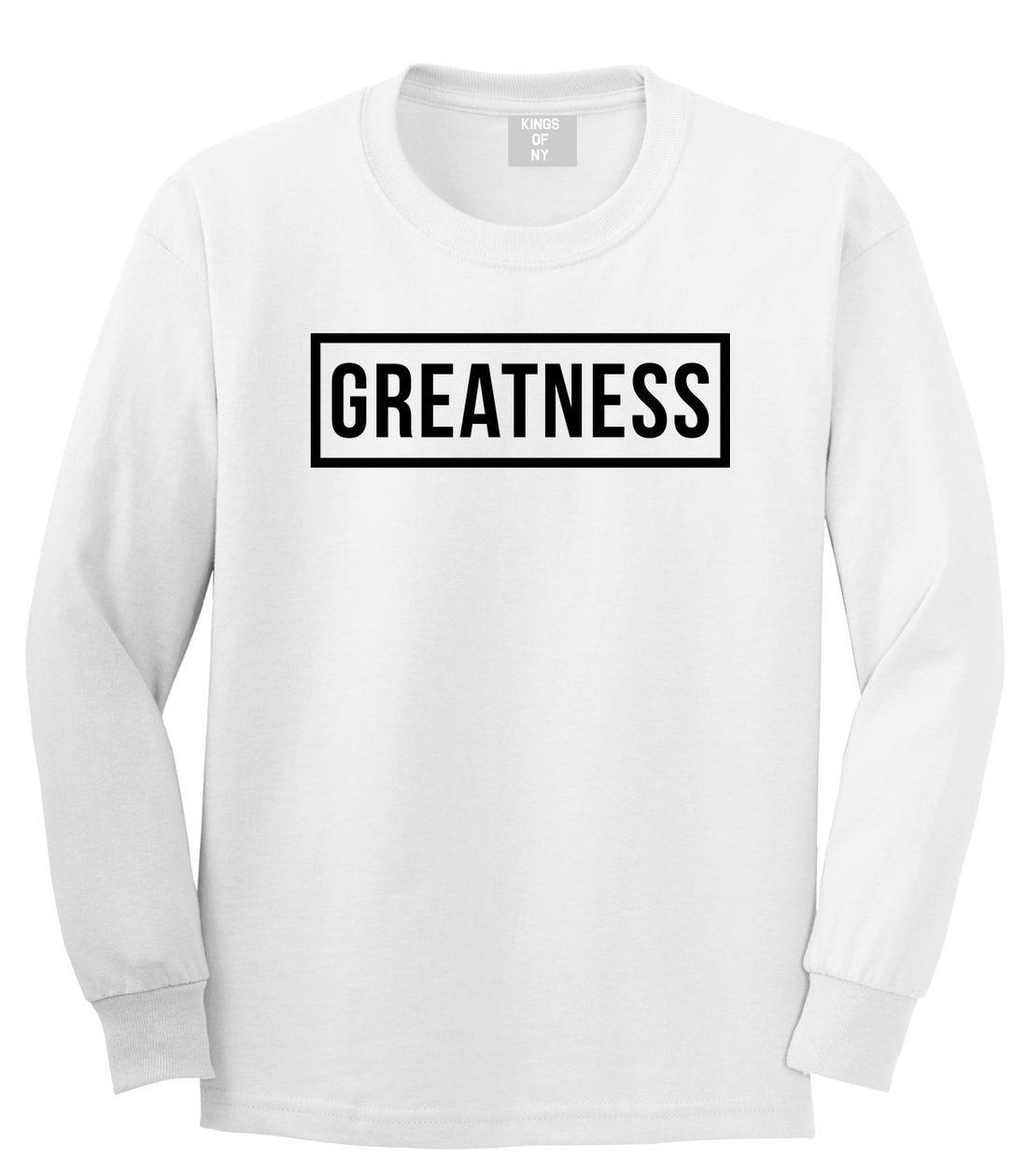 Greatness Box Mens Long Sleeve T-Shirt White