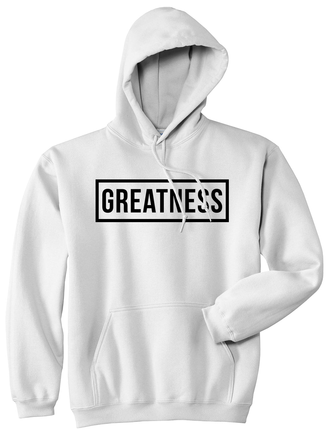 Greatness Box Mens Pullover Hoodie White