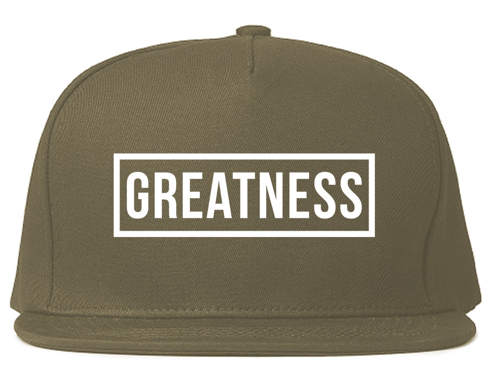 Greatness Box Mens Snapback Hat Grey