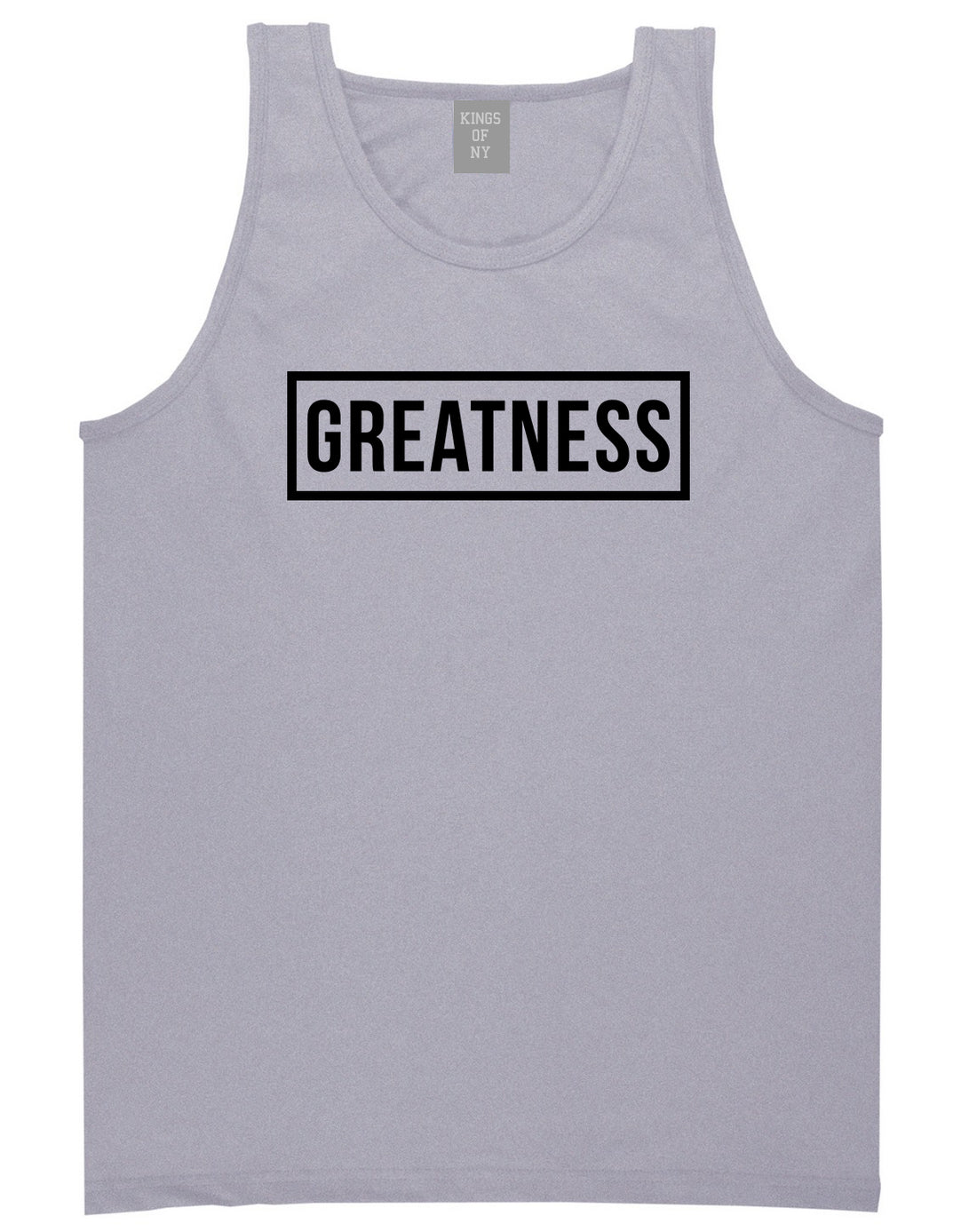 Greatness Box Mens Tank Top T-Shirt Grey