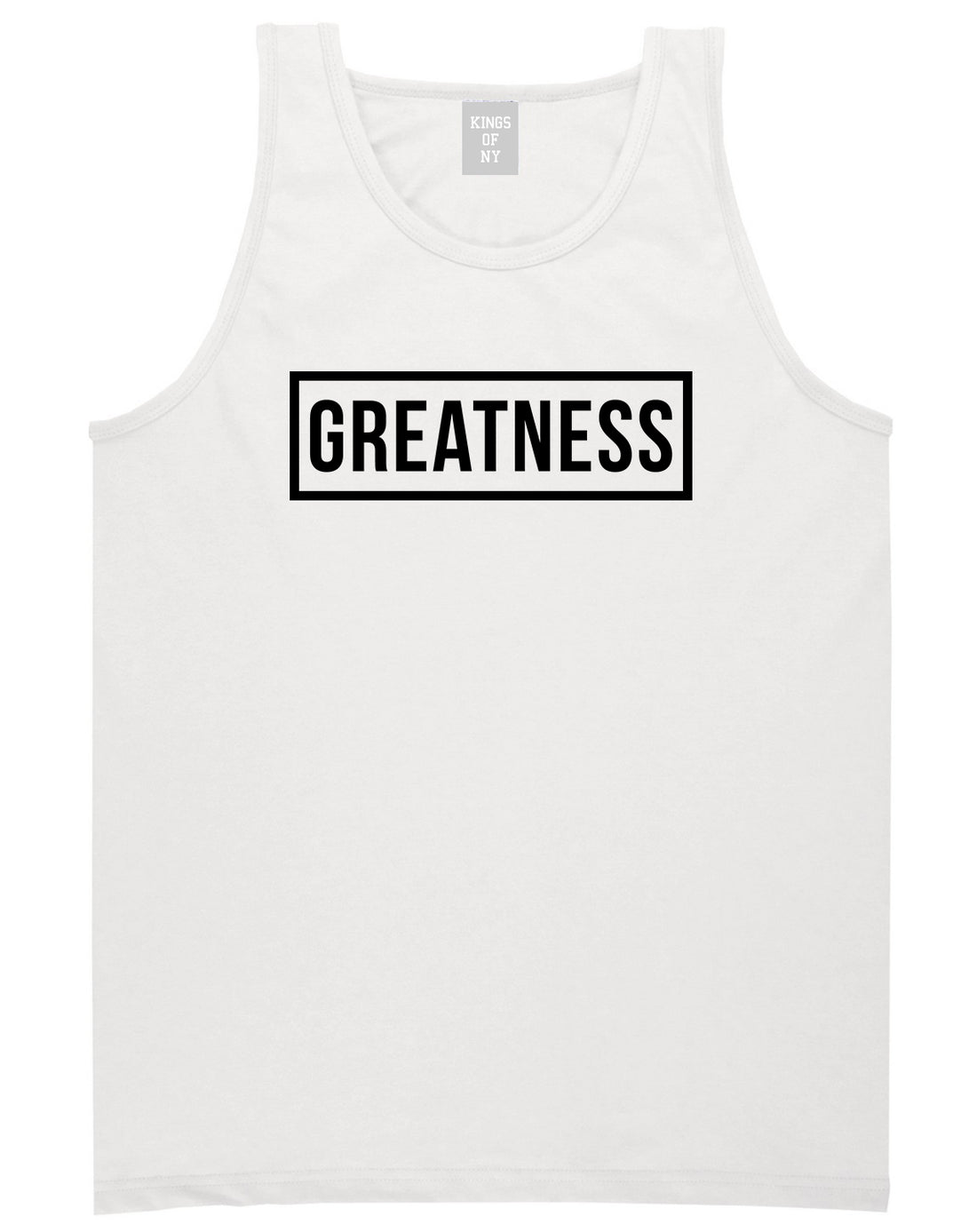 Greatness Box Mens Tank Top T-Shirt White