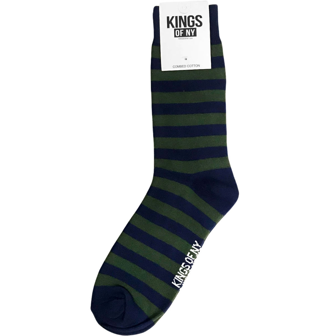 Navy Blue And Green Striped Rugby Socks