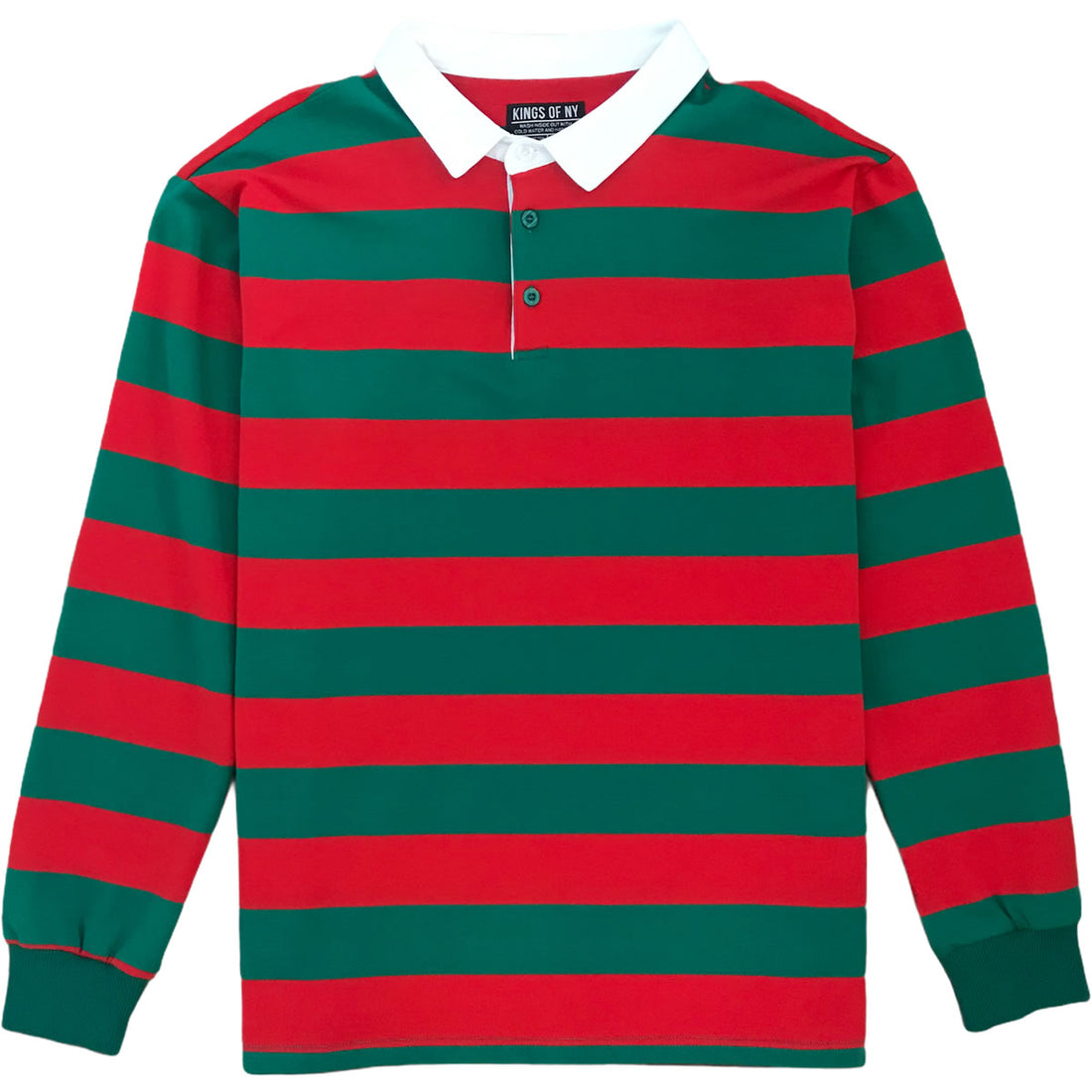 And Red Striped Mens Long Sleeve Rugby Shirt – KINGS