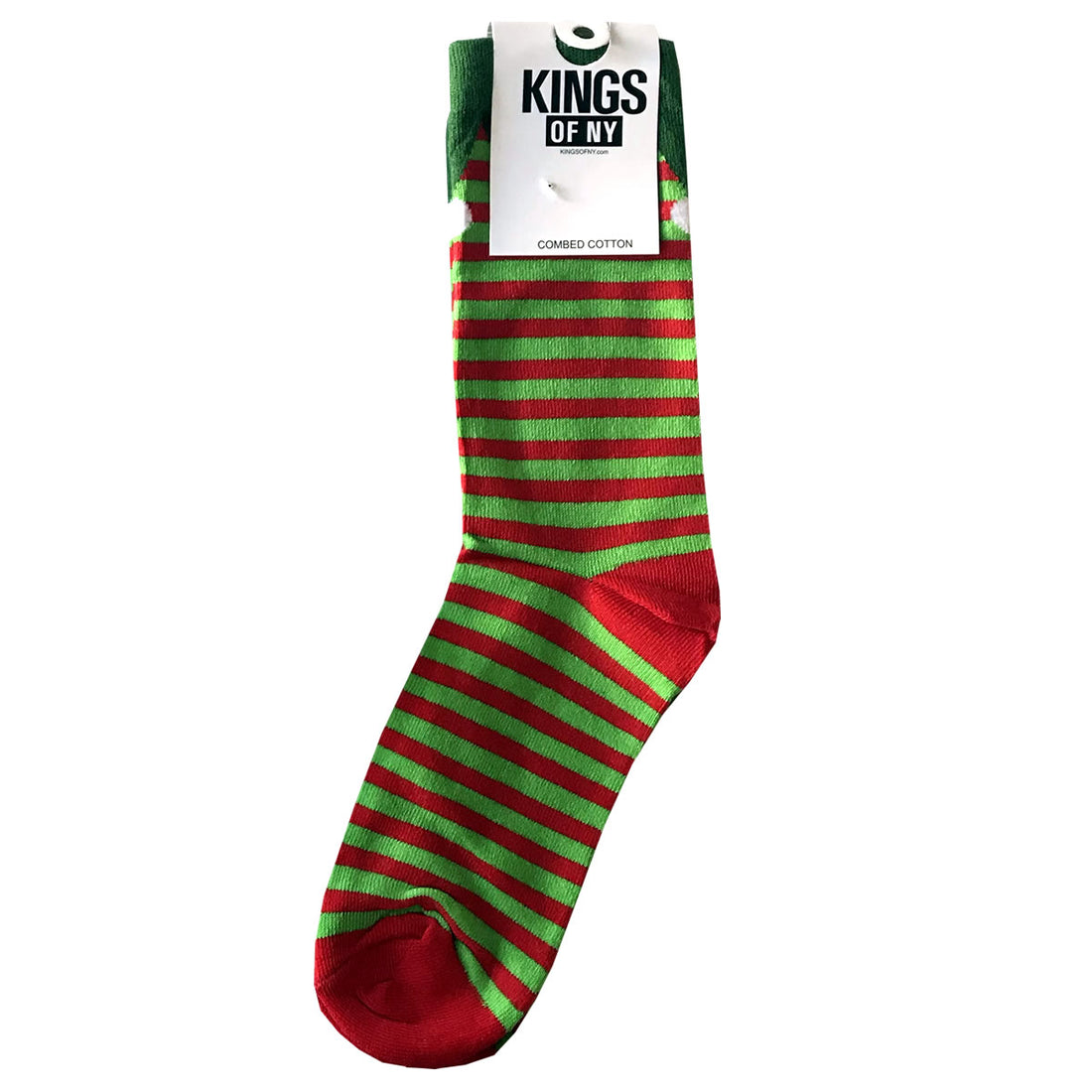 Green Red Stocking Stuffer Christmas Striped Elf Mens Cotton Socks