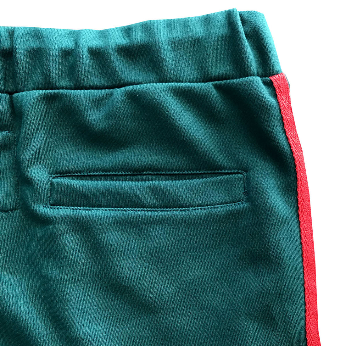 Green with Red Stripes Skinny Fit Jogger Sweatpants