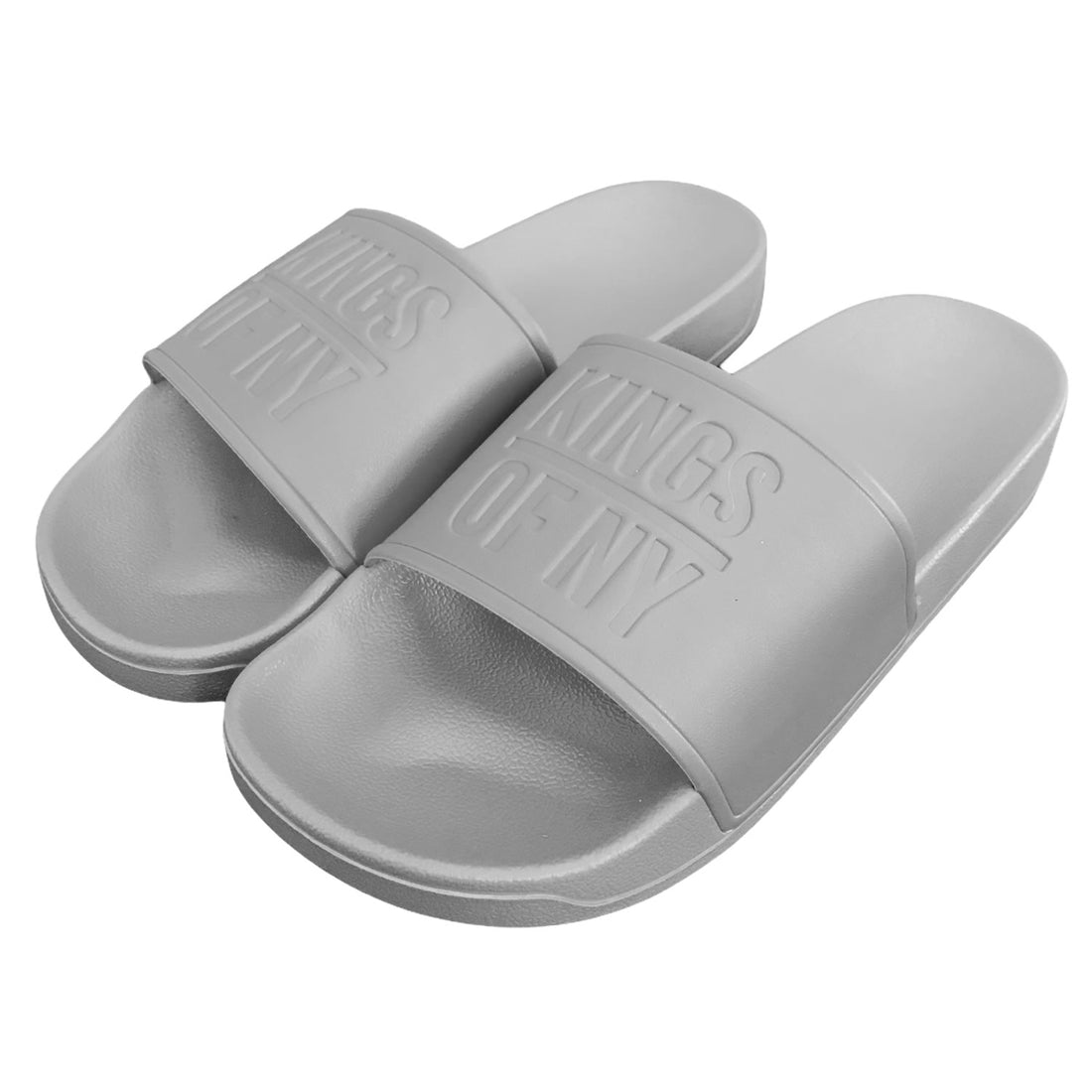 Grey Kings Of NY Logo Mens Slide Sandals