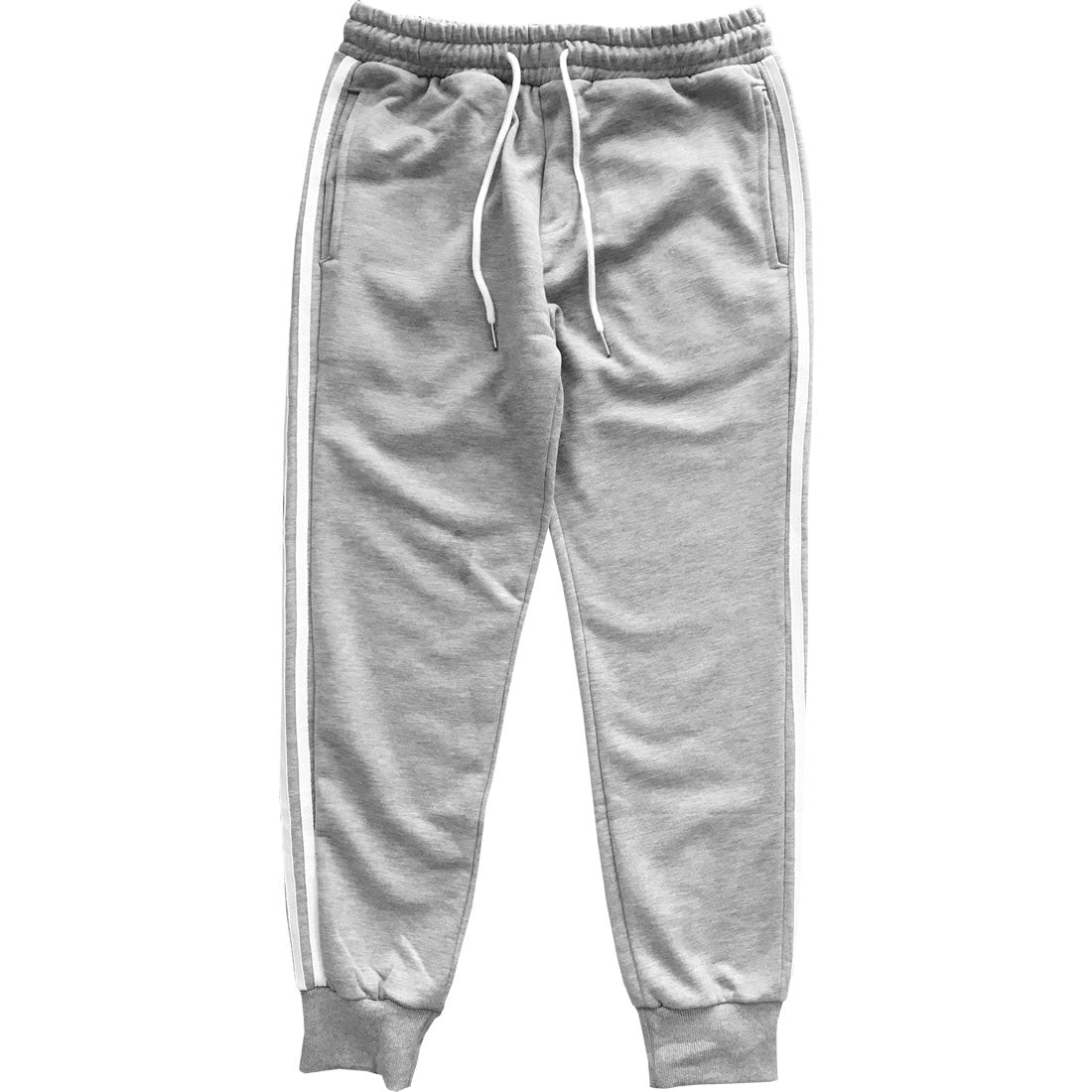Grey with White Stripes Jogger Sweatpants