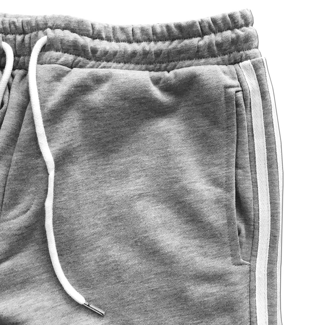 Grey with White Stripes Jogger Sweatpants Pocket