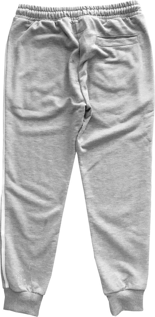 Grey with White Stripes Jogger Sweatpants Back
