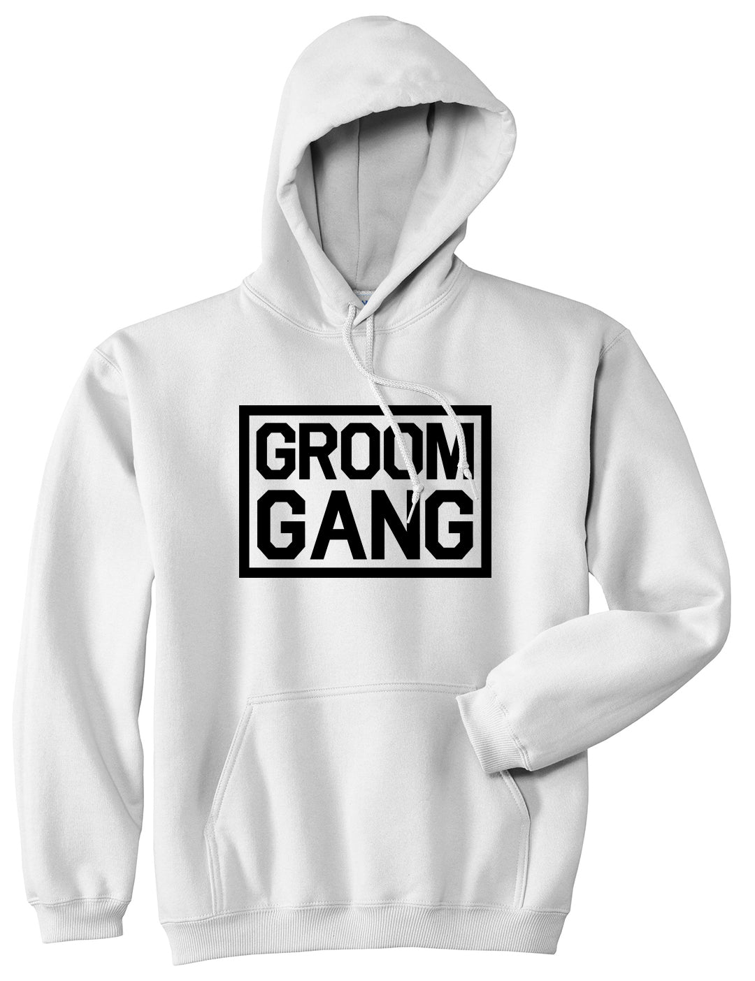 Groom Gang Bachelor Party White Pullover Hoodie by Kings Of NY