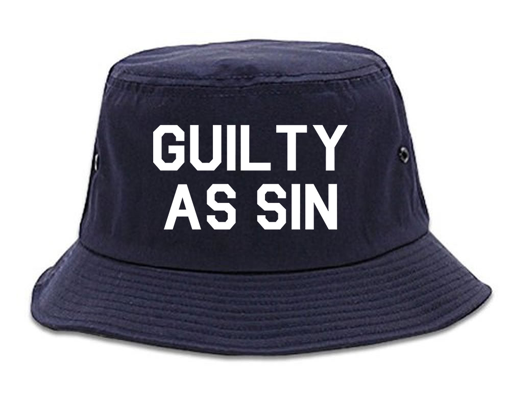 Guilty As Sin Mens Bucket Hat Navy Blue