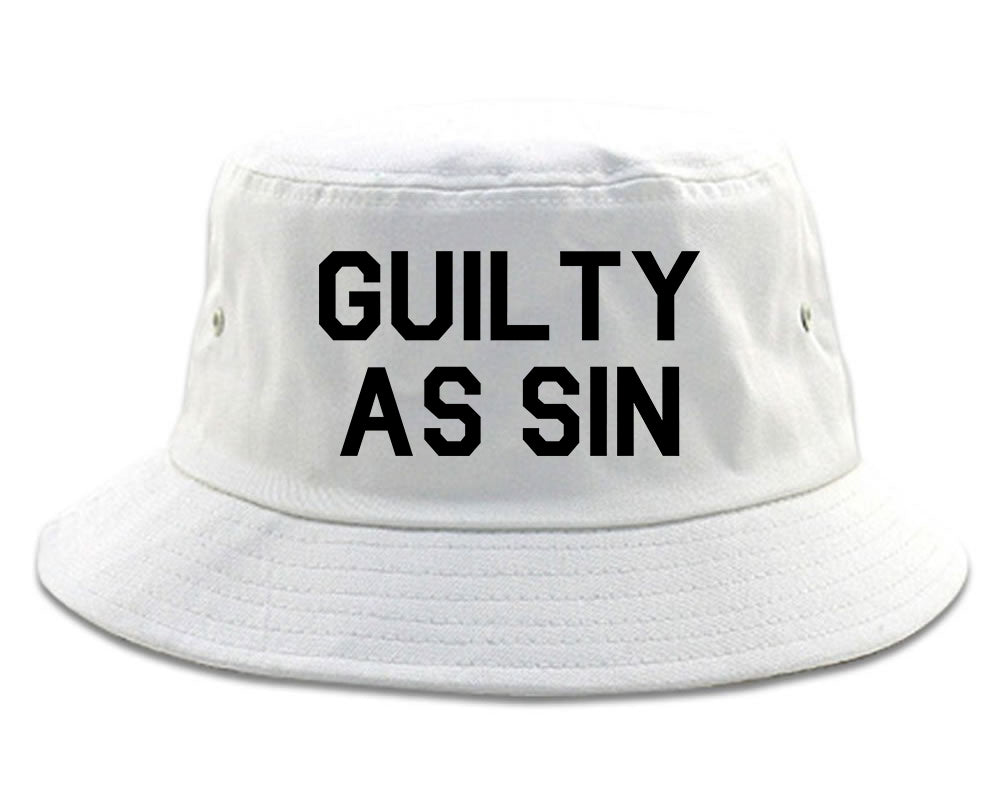 Guilty As Sin Mens Bucket Hat White