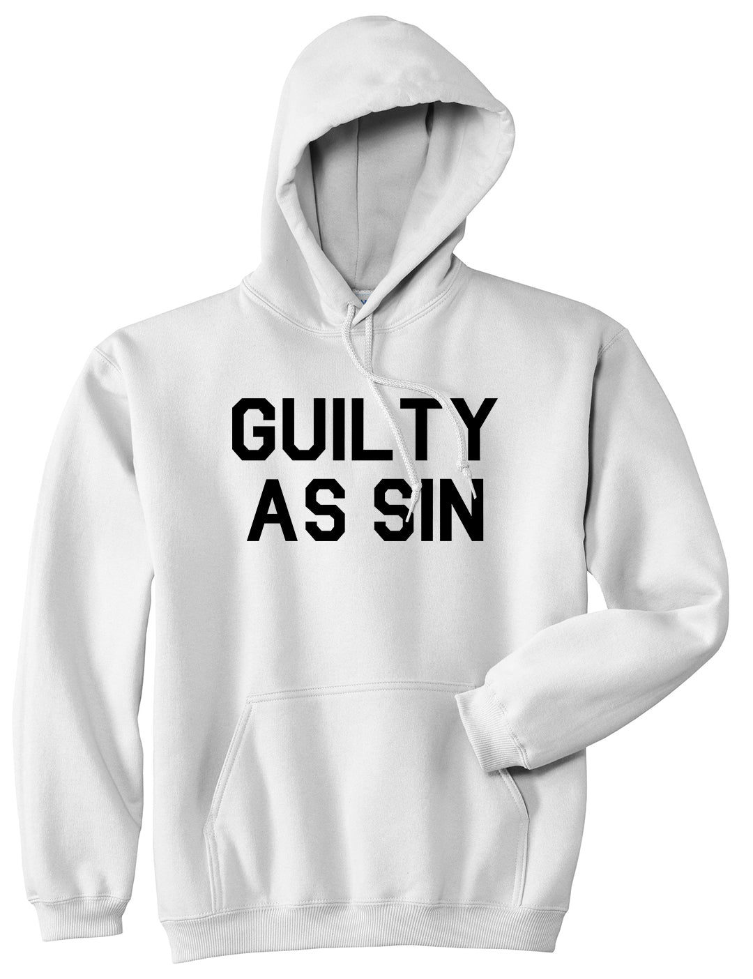 Guilty As Sin Mens Pullover Hoodie White by Kings Of NY