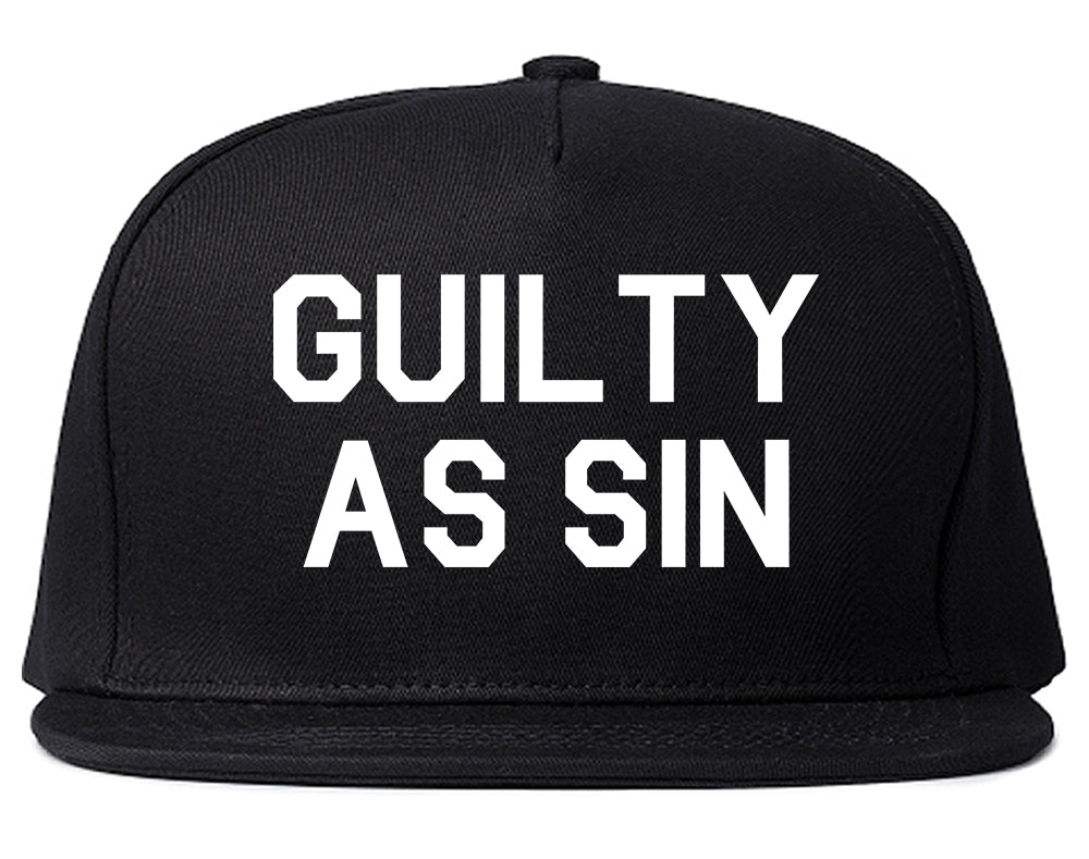 Guilty As Sin Mens Snapback Hat Black