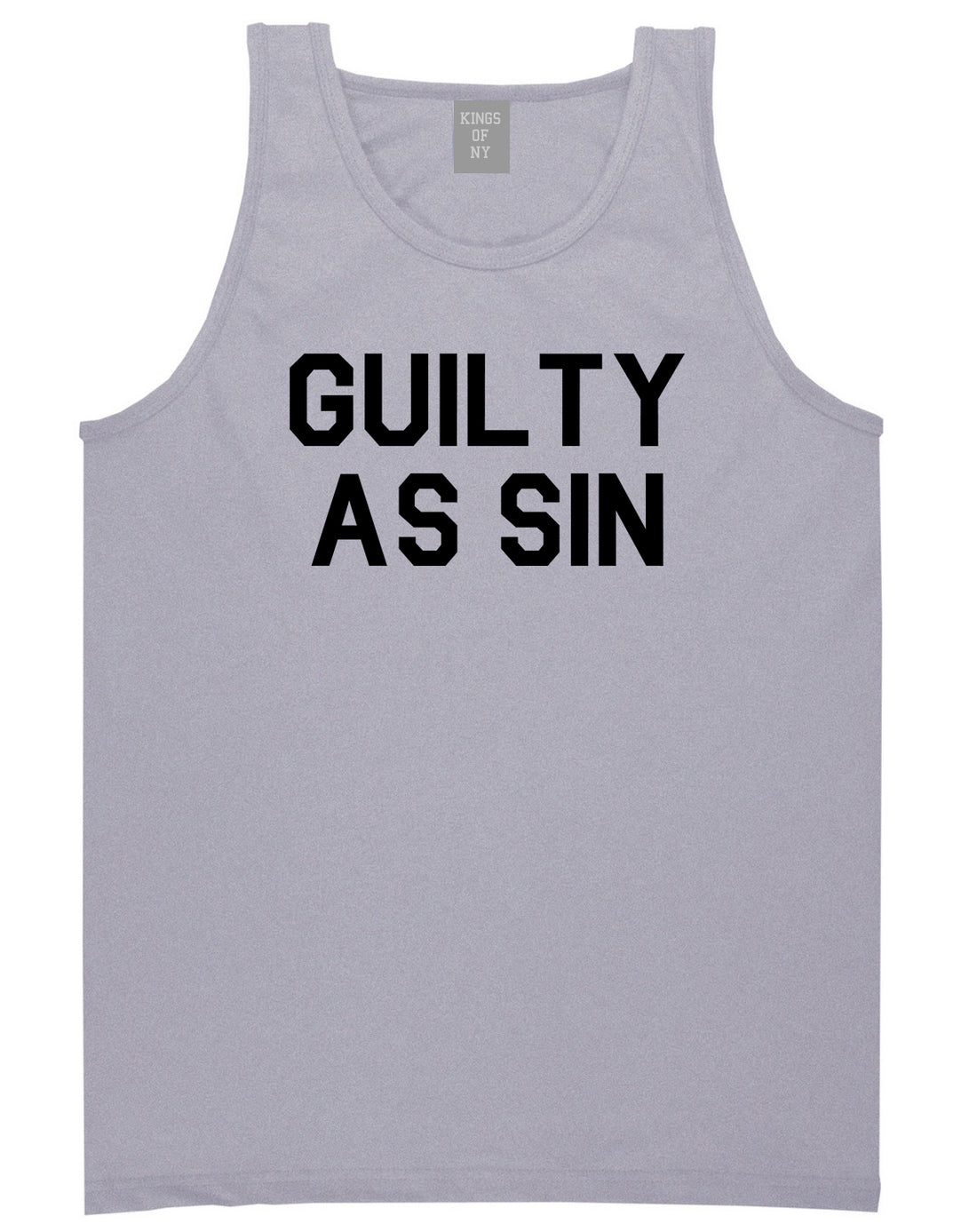 Guilty As Sin Mens Tank Top Shirt Grey by Kings Of NY