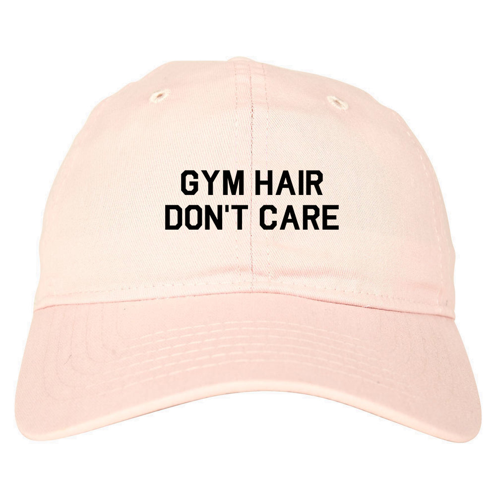 Gym Hair Dont Care Mens Dad Hat Baseball Cap Pink