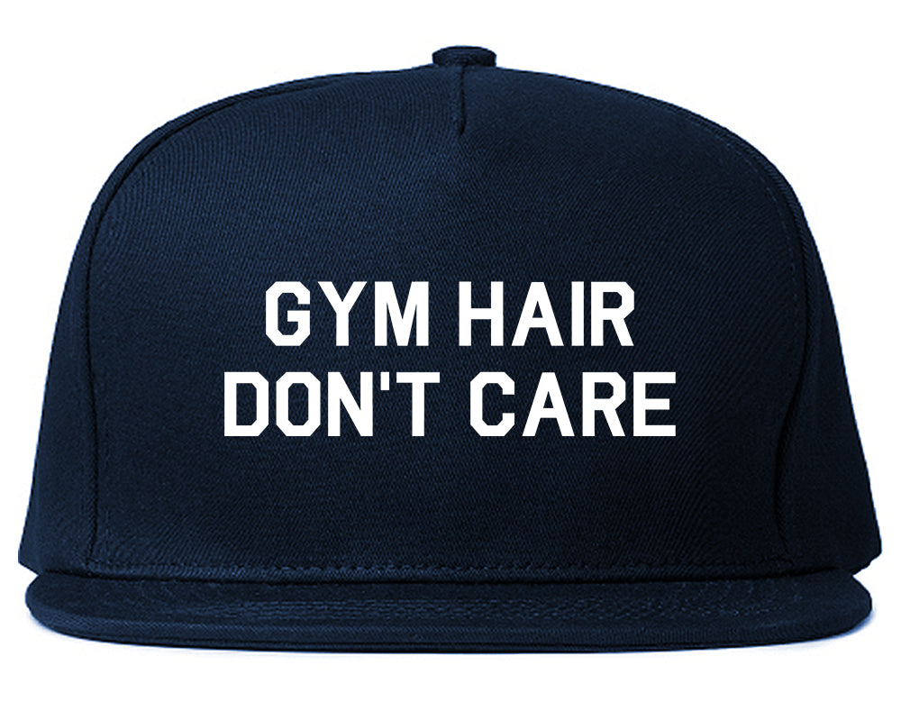 Gym Hair Dont Care Mens Snapback Hat Navy Blue