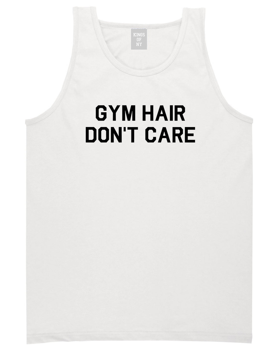 Gym Hair Dont Care Mens Tank Top Shirt White
