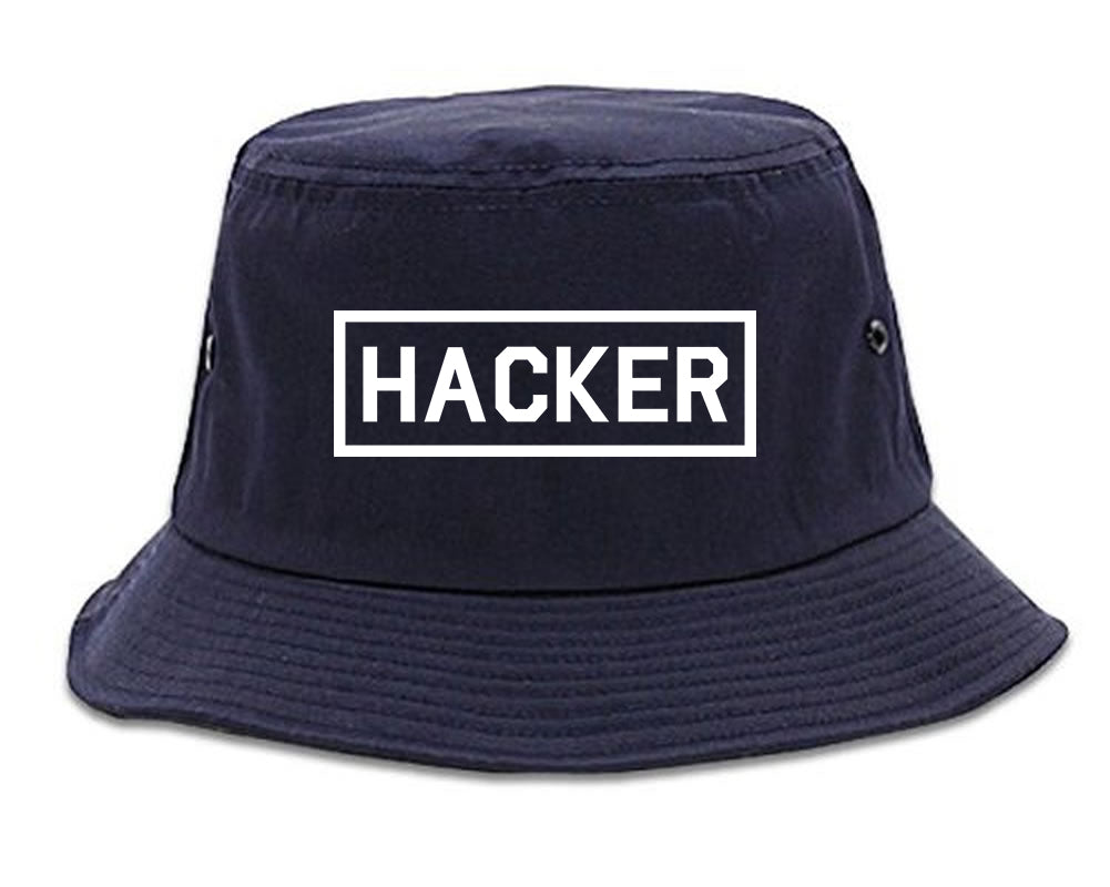 Hacker Computer Programmer Mens Snapback Hat Navy Blue