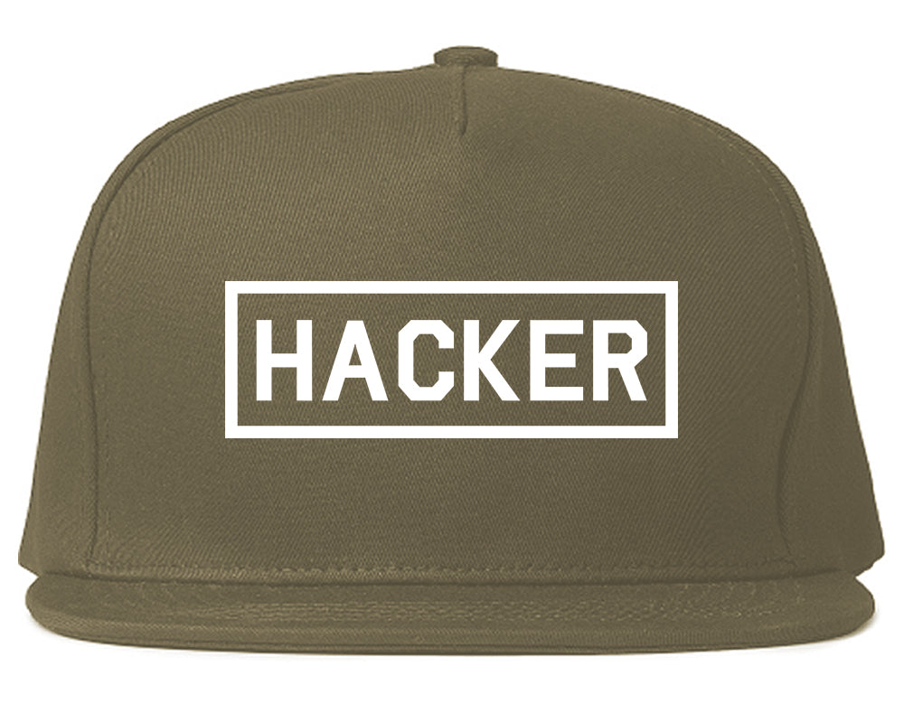 Hacker Computer Programmer Mens Snapback Hat Grey