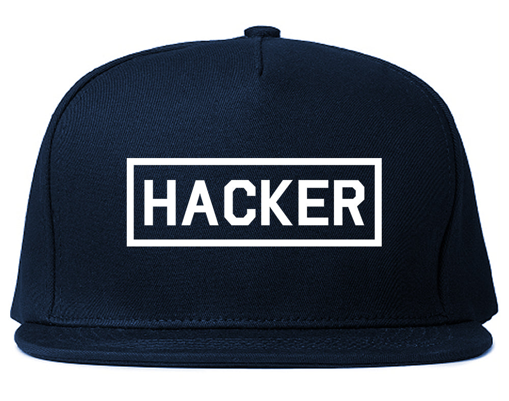 Hacker Computer Programmer Mens Snapback Hat Navy Blue