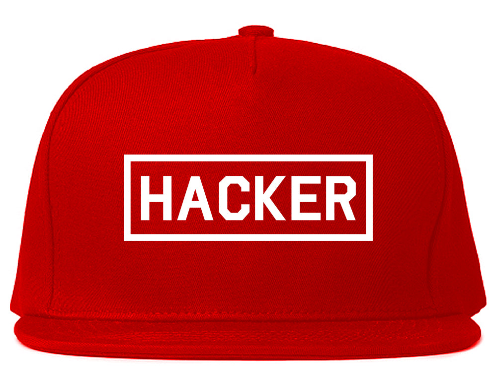 Hacker Computer Programmer Mens Snapback Hat Red