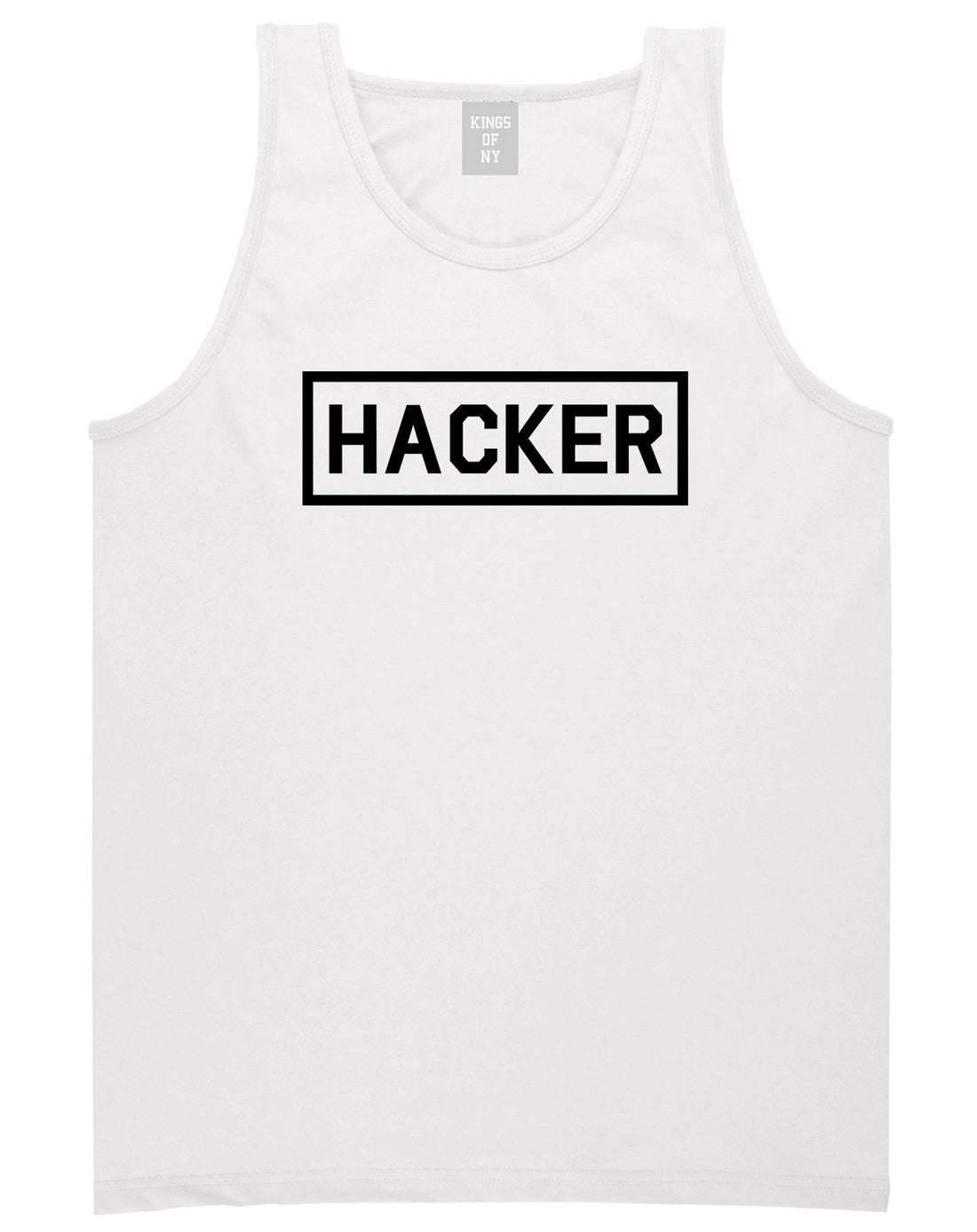 Hacker Computer Programmer Mens Tank Top Shirt White
