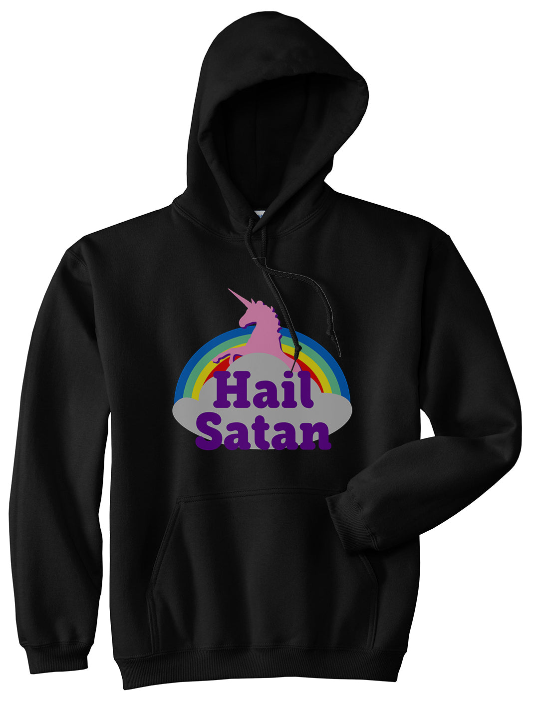 Hail Satan Unicorn Mens Pullover Hoodie