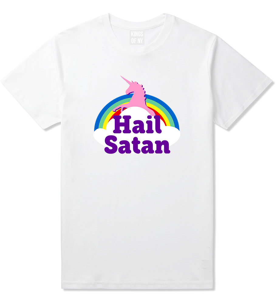 Hail Satan Unicorn Mens T Shirt White
