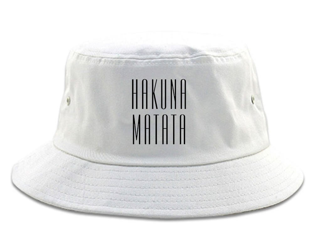 Hakuna Matata No Worries Mens Snapback Hat White
