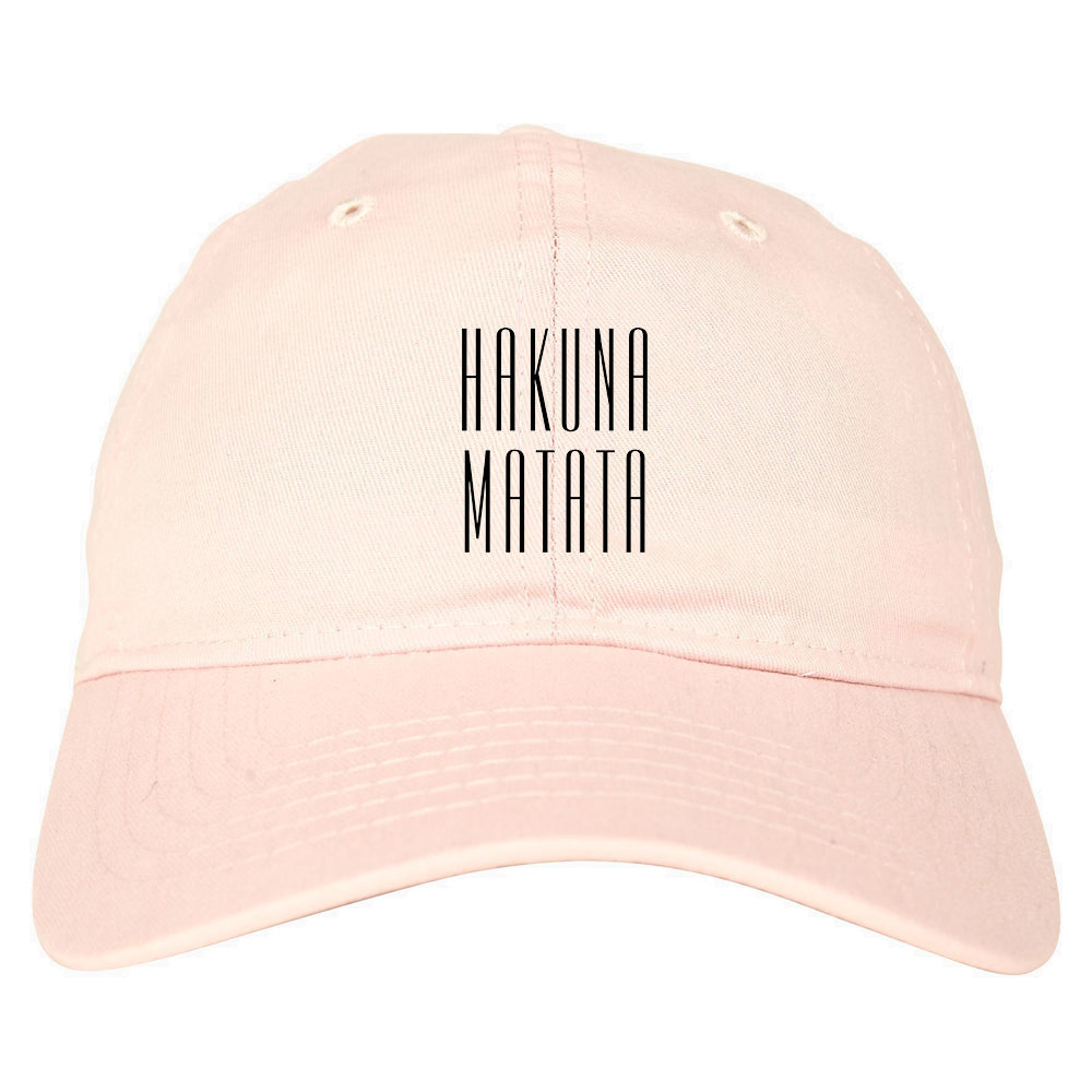 Hakuna Matata No Worries Mens Dad Hat Baseball Cap Pink