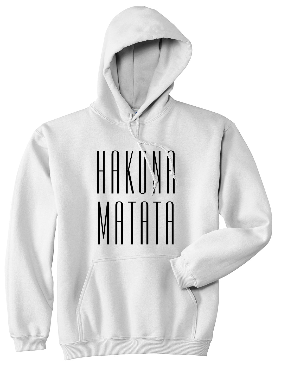 Hakuna Matata No Worries Mens Pullover Hoodie White