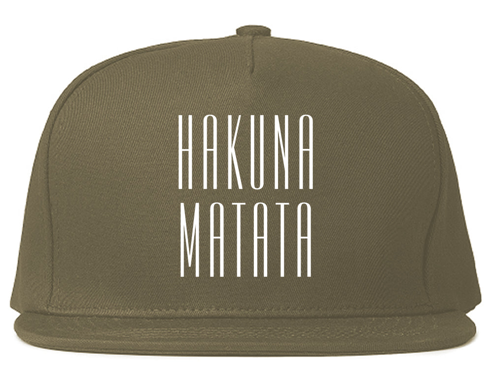 Hakuna Matata No Worries Mens Snapback Hat Grey