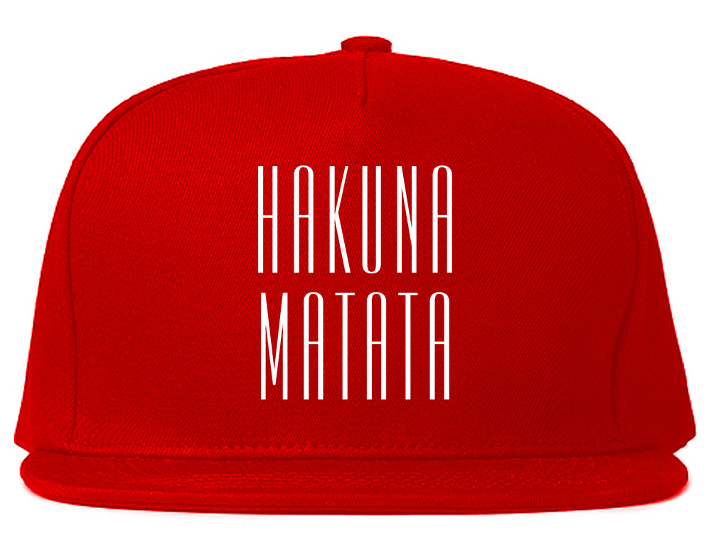Hakuna Matata No Worries Mens Snapback Hat Red