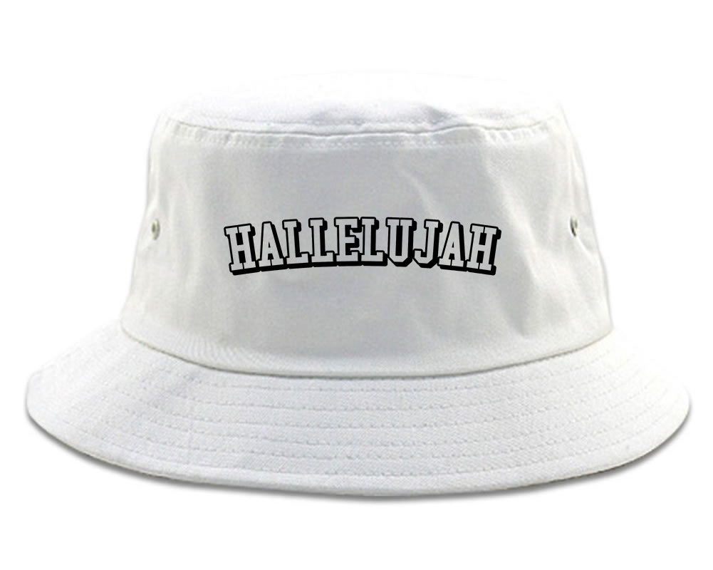 Hallelujah Praise The Lord Mens Bucket Hat White