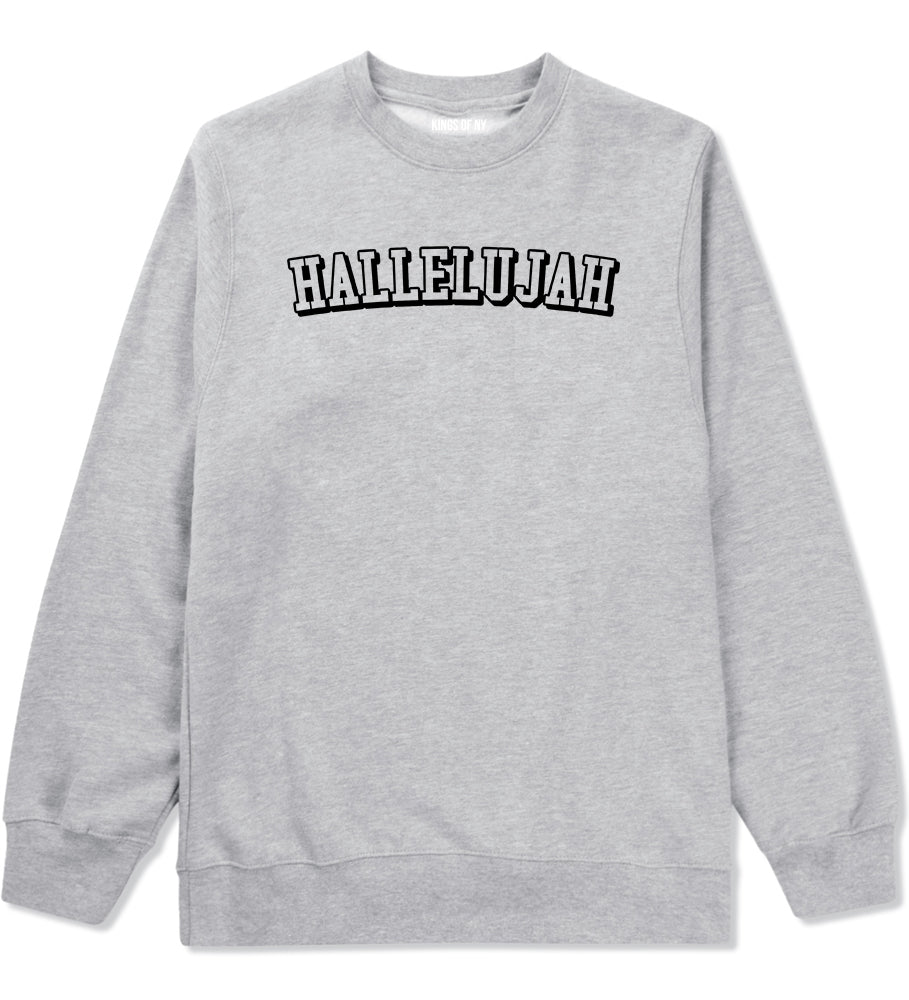 Hallelujah Praise The Lord Mens Crewneck Sweatshirt Grey