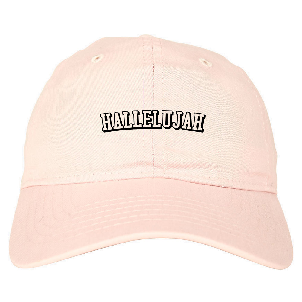 Hallelujah Praise The Lord Mens Dad Hat Pink