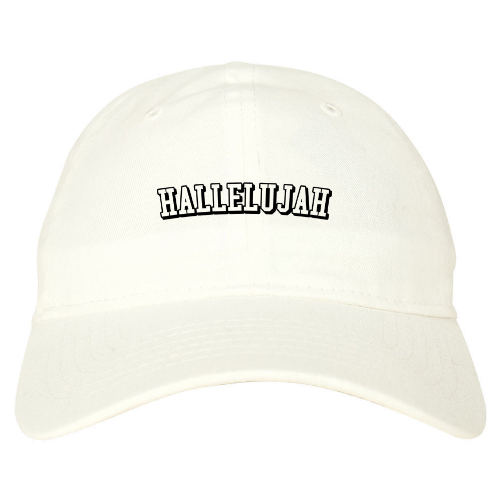 Hallelujah Praise The Lord Mens Dad Hat White